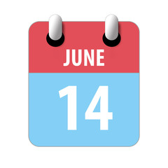 june 14th. Day 14 of month,Simple calendar icon on white background. Planning. Time management. Set of calendar icons for web design. summer month, day of the year concept