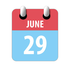 june 29th. Day 29 of month,Simple calendar icon on white background. Planning. Time management. Set of calendar icons for web design. summer month, day of the year concept