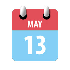 may 13th. Day 13 of month,Simple calendar icon on white background. Planning. Time management. Set of calendar icons for web design. spring month, day of the year concept