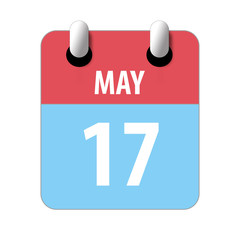 may 17th. Day 17 of month,Simple calendar icon on white background. Planning. Time management. Set of calendar icons for web design. spring month, day of the year concept