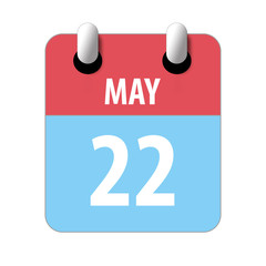 Fototapeta premium may 22nd. Day 22 of month,Simple calendar icon on white background. Planning. Time management. Set of calendar icons for web design. spring month, day of the year concept