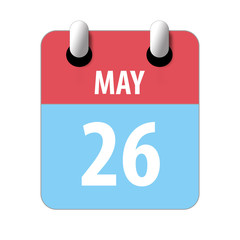 may 26th. Day 26 of month,Simple calendar icon on white background. Planning. Time management. Set of calendar icons for web design. spring month, day of the year concept