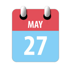 may 27th. Day 27 of month,Simple calendar icon on white background. Planning. Time management. Set of calendar icons for web design. spring month, day of the year concept