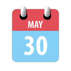 may 30th. Day 30 of month,Simple calendar icon on white background. Planning. Time management. Set of calendar icons for web design. spring month, day of the year concept