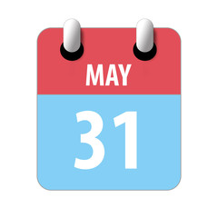 may 31st. Day 31of month,Simple calendar icon on white background. Planning. Time management. Set of calendar icons for web design. spring month, day of the year concept