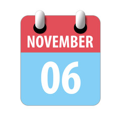 november 6th. Day 6 of month,Simple calendar icon on white background. Planning. Time management. Set of calendar icons for web design. autumn month, day of the year concept