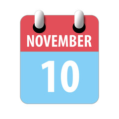 november 10th. Day 10 of month,Simple calendar icon on white background. Planning. Time management. Set of calendar icons for web design. autumn month, day of the year concept