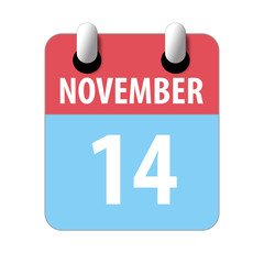 november 14th. Day 14 of month,Simple calendar icon on white background. Planning. Time management. Set of calendar icons for web design. autumn month, day of the year concept