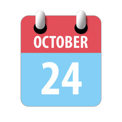 october 24th. Day 24 of month,Simple calendar icon on white background. Planning. Time management. Set of calendar icons for web design. autumn month, day of the year concept