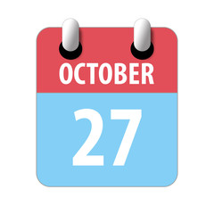 october 27th. Day 27 of month,Simple calendar icon on white background. Planning. Time management. Set of calendar icons for web design. autumn month, day of the year concept