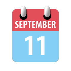 september 11th. Day 11 of month,Simple calendar icon on white background. Planning. Time management. Set of calendar icons for web design. autumn month, day of the year concept