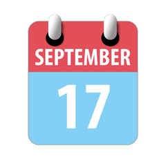 september 17th. Day 17 of month,Simple calendar icon on white background. Planning. Time management. Set of calendar icons for web design. autumn month, day of the year concept