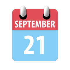 september 21st. Day 20 of month,Simple calendar icon on white background. Planning. Time management. Set of calendar icons for web design. autumn month, day of the year concept