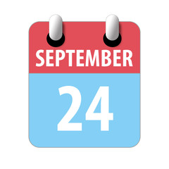 september 24th. Day 24 of month,Simple calendar icon on white background. Planning. Time management. Set of calendar icons for web design. autumn month, day of the year concept