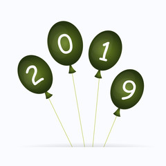 2019 Happy New Year and Marry Christmas Background. Vector Illustration. EPS10