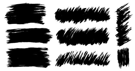 Brush strokes templates,  vector grunge paintbrush set