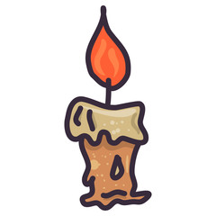 Candle illustration icon, great design for any purposes. Vector flat symbol design. Anniversary, birthday. Holiday concept.