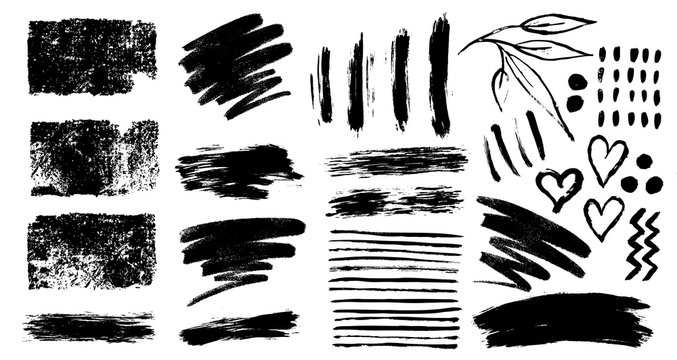 Brush strokes templates,  vector grunge paintbrush set