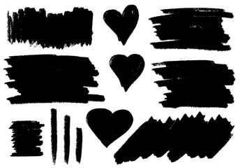 Brush strokes templates,  vector grunge paintbrush set