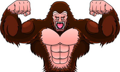 muscle gorilla cartoon © lawangdesign