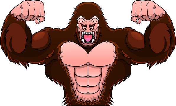 muscle gorilla cartoon