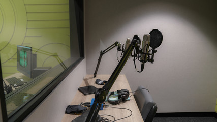 microphone on black background