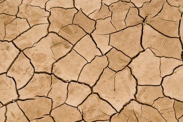 Dry cracked earth as a background close-up. Environmental disaster. Drought.