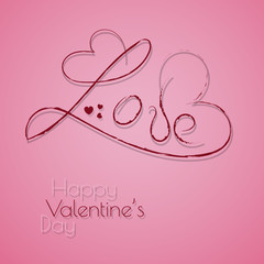 Happy valentines day typography vector design with paper cut red heart shape hot air balloons flying in white background. Vector illustration.