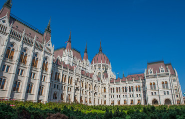 Fototapeta na wymiar View of the Budapest Parliament, Hungary