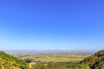 Fototapeta na wymiar 養老の滝公園から見た岐阜県の街並み　岐阜県養老町