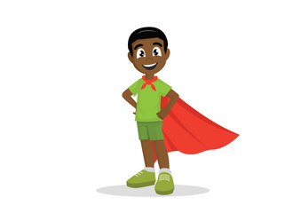 African Boy in Superhero costume.