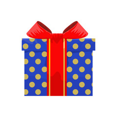 Giftbox mockup with side view. Cartoon style hand drawn style flat color vector illustration.