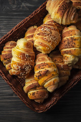 Homemade Buns on wooden table