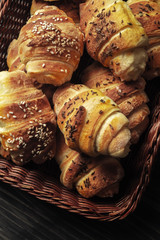 Homemade Buns on wooden table