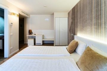 Bedroom interior and modern design furniture in hotel Italy