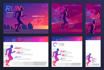 Runner marathon design blank SET presentation, booklet, print, advertising