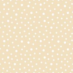Cute beige seamless pattern background with dots, confetti.