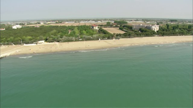 Ripresa aerea della spiaggia del Lido di Venezia