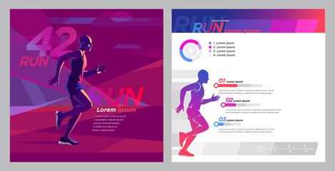 Runner marathon design blank_Square booklet set