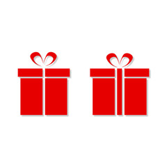 Red gift box on white background