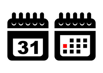 Flat calendar web mobile icon. Vector illustration.