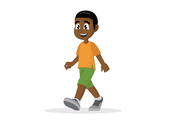African Boy walking.