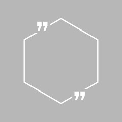 Quotation blank template in quotes isolated on gray. Creative banner illustration with blank quotation frame with quotes. Minimalistic modern empty template typography design for wisdom or motivation