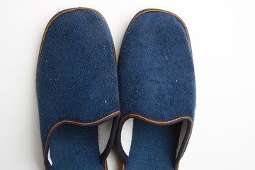slippers at home in color background