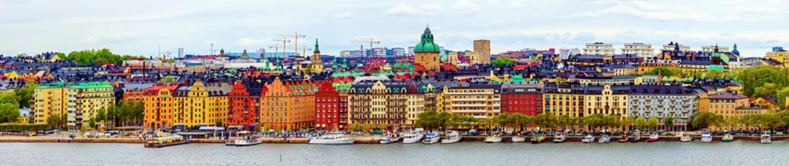Fototapete Rund Blick auf die Stadt Stockholm © Roxana