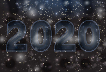 Happy new 2020 year constellation background, vector illustration