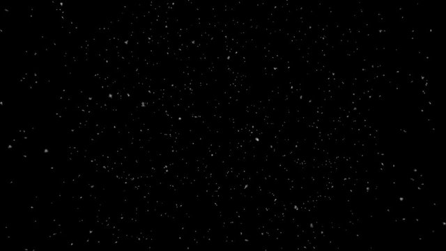 Snowing effect overlay - Winter snowflake isolated on a black background