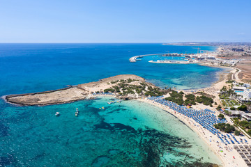 Fototapeta na wymiar The Makronissos beach in Cyprus