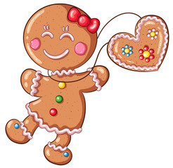 Niedlicher Lebkuchenmann - Vektor-Illustration