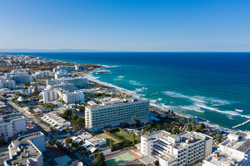 Aerial: The Protaras beach, Cyprus